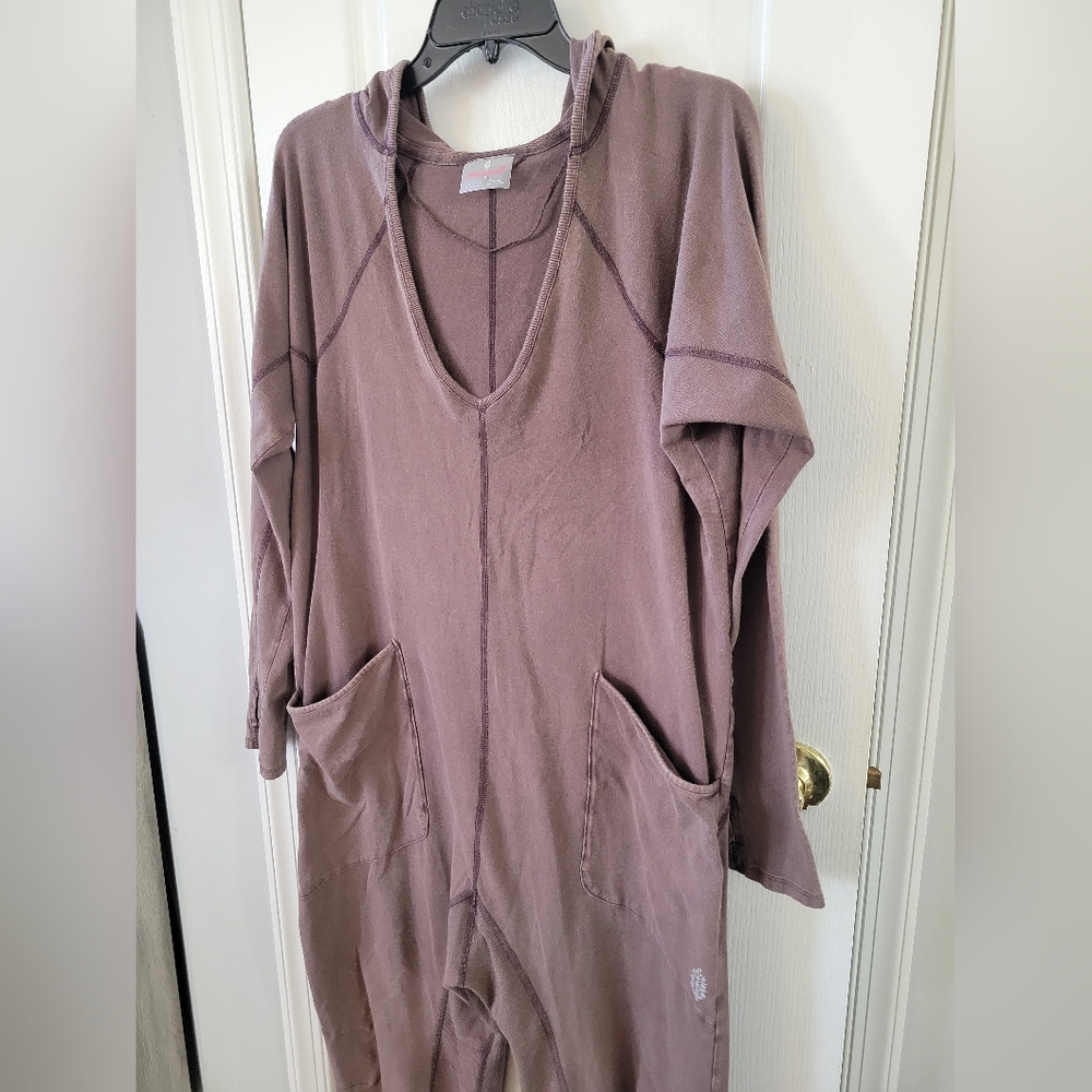 Free People FP Movement Hot Shot Long Sleeve Romper Dark Espresso Brown Small - Picture 6 of 14